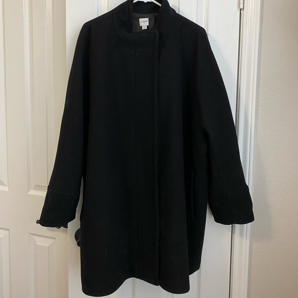 JCrew Black Wool City Coat